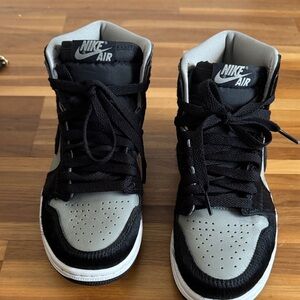 Nike Air Jordan Black and Gray Suede High Top Sneakers